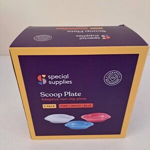 Special Supplies Scoop Plate‎ 3 Pack Red White Blue New Adaptive Non-Slip